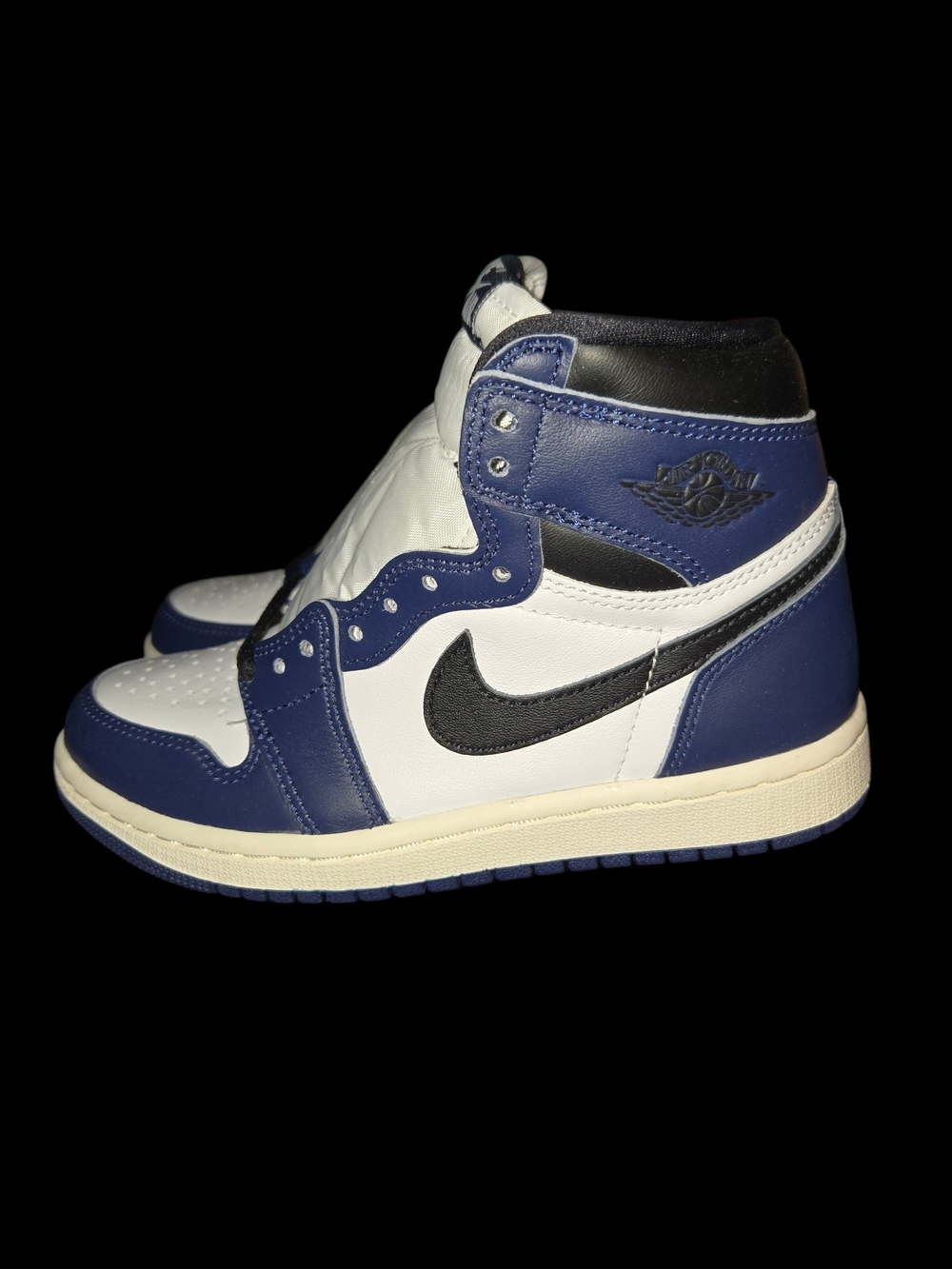 Nike Air Jordan 1 High Top - White, Blue, Black Size 3.5y New (No Box)
